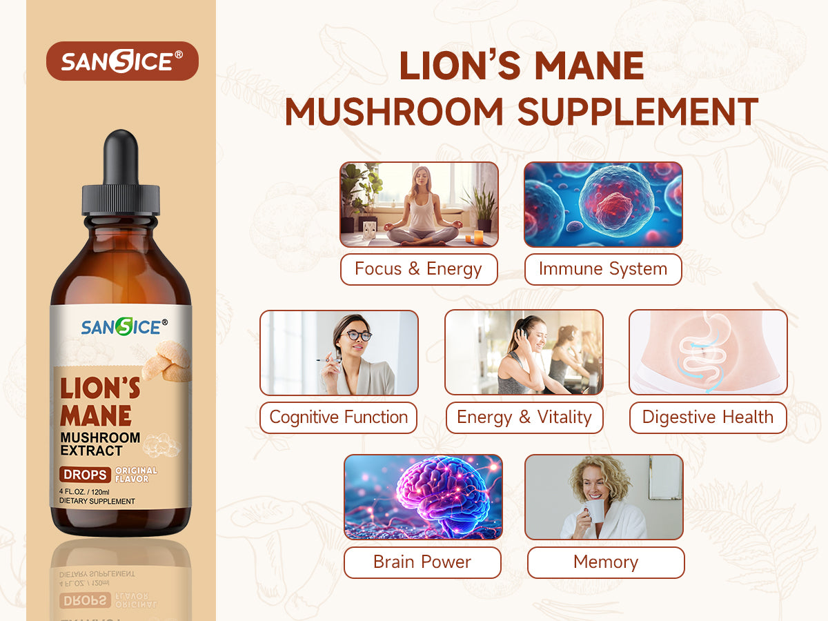 Organic Lion's Mane Focus Liquid Drops - 4 Fl oz